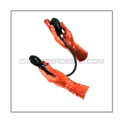 Inflatable gag with tube and pump ball